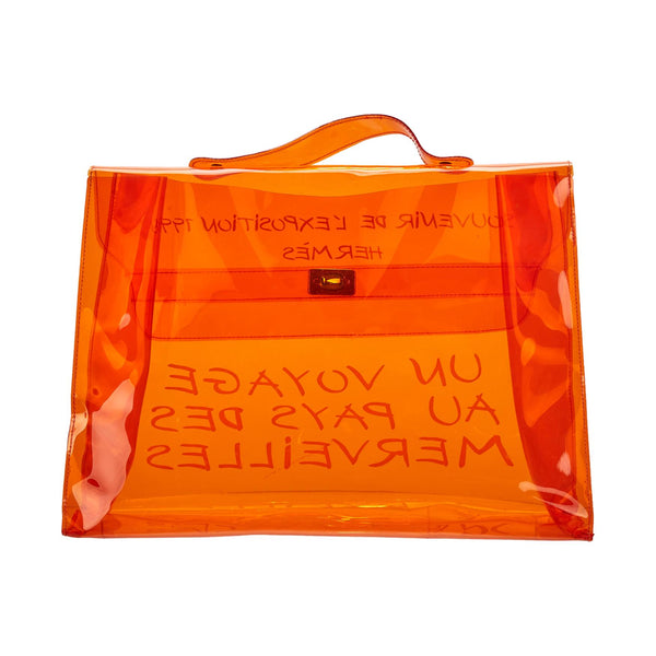 Hermes Orange Transparent Vinyl Kelly Bag