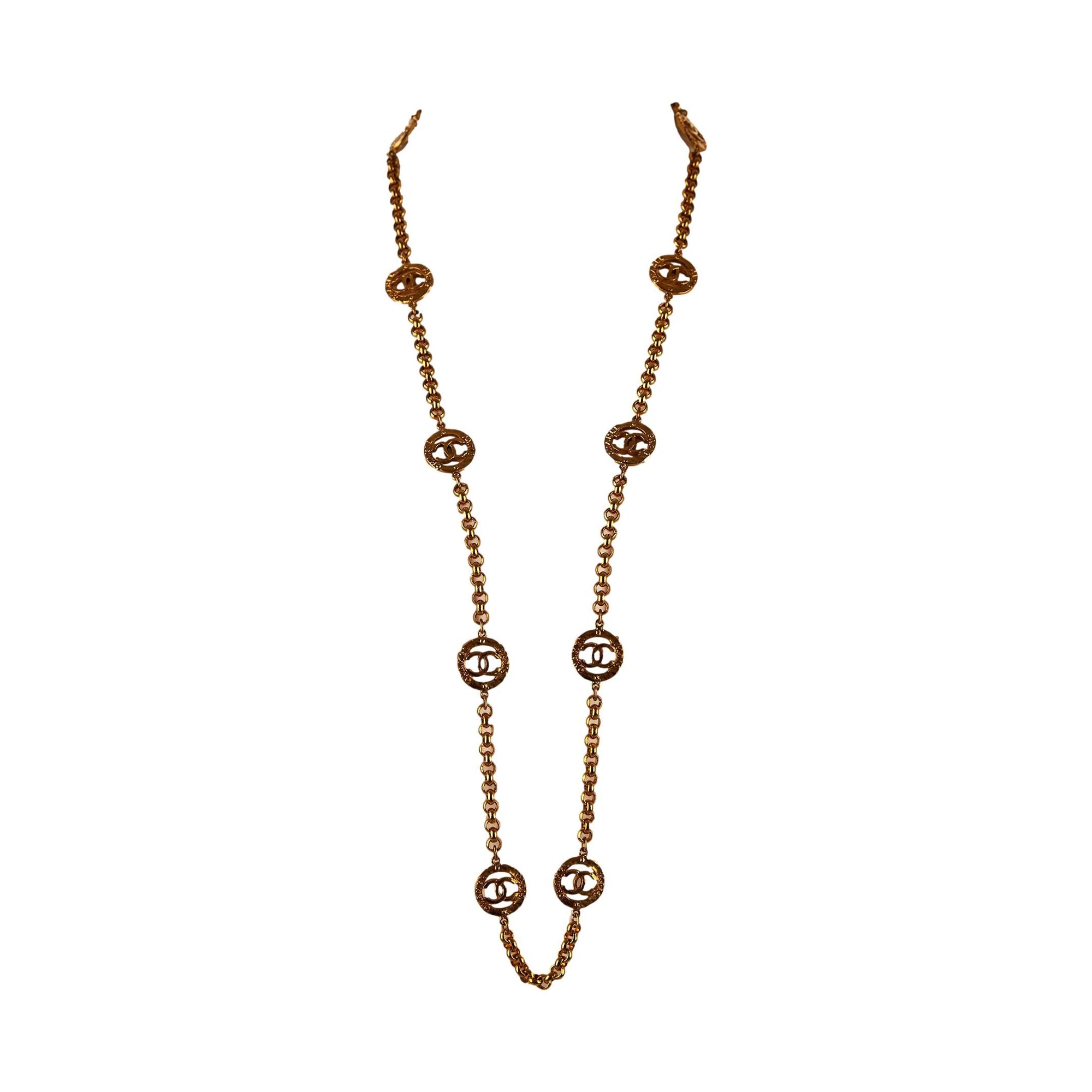Chanel Gold Multi-charm Chain Necklace