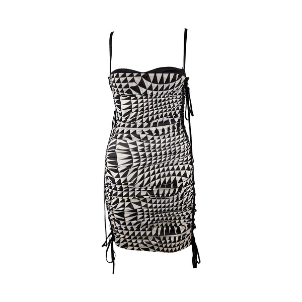 chinese dress ladies Dolce & Gabbana Black Cinched Lace Up Dress – Treasures of NYC