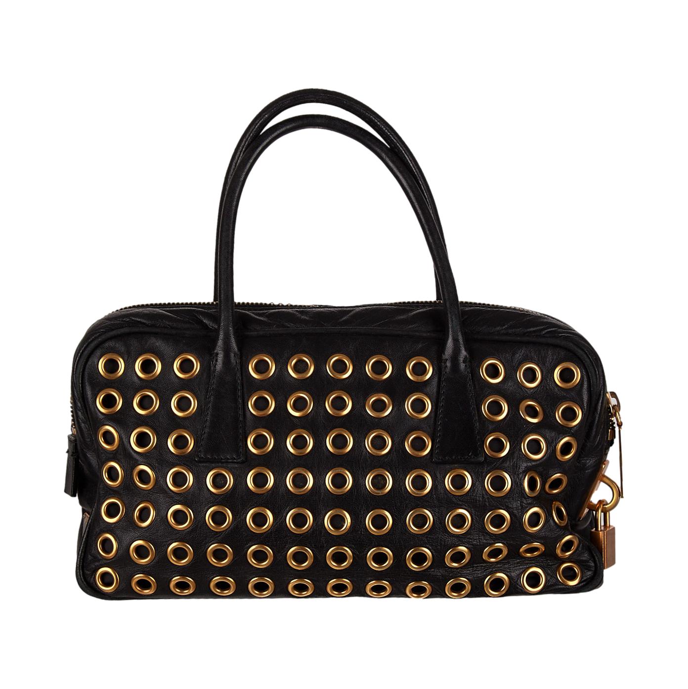 Prada Black Grommet Top Handle Bag – Treasures of NYC