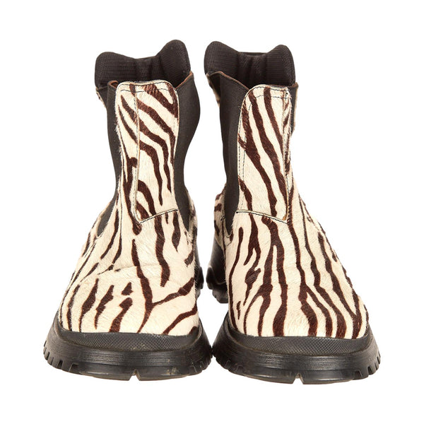 Prada Zebra Print Platform Boots