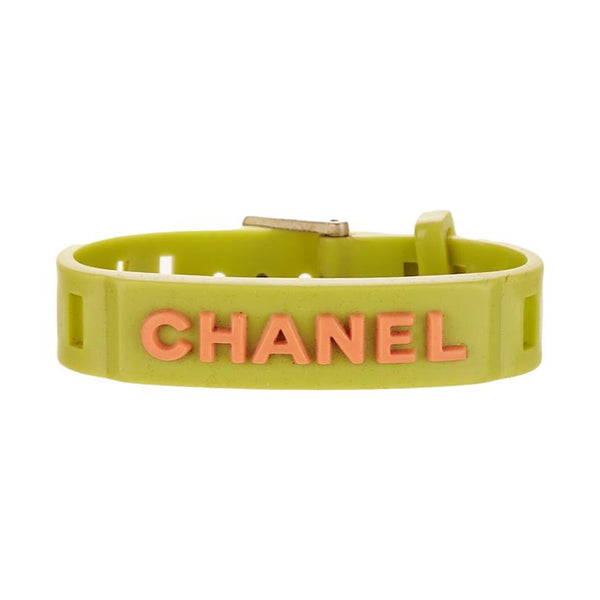 Chanel Lime Green Rubber Bracelet