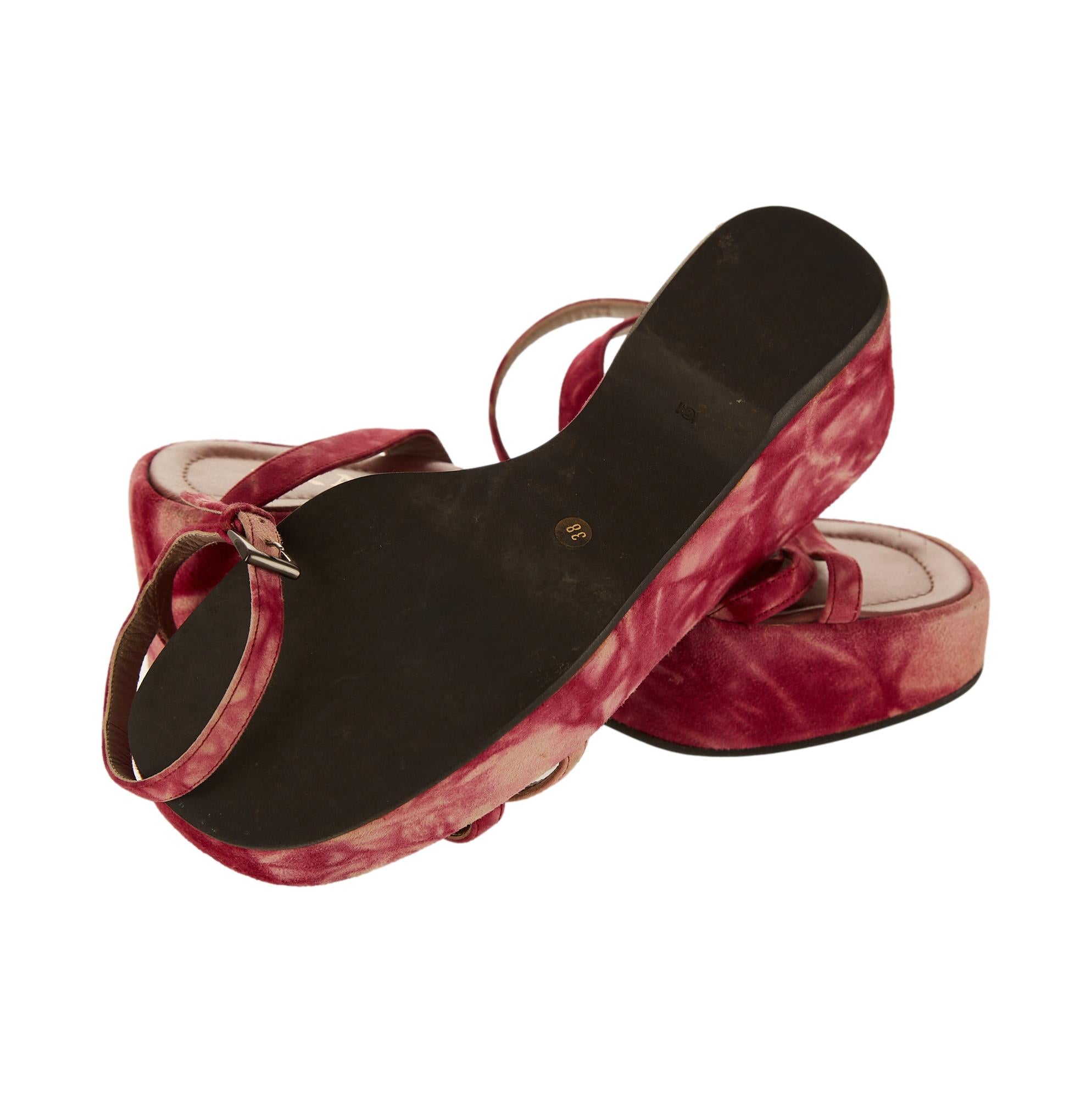 Prada Pink Platform Sandals