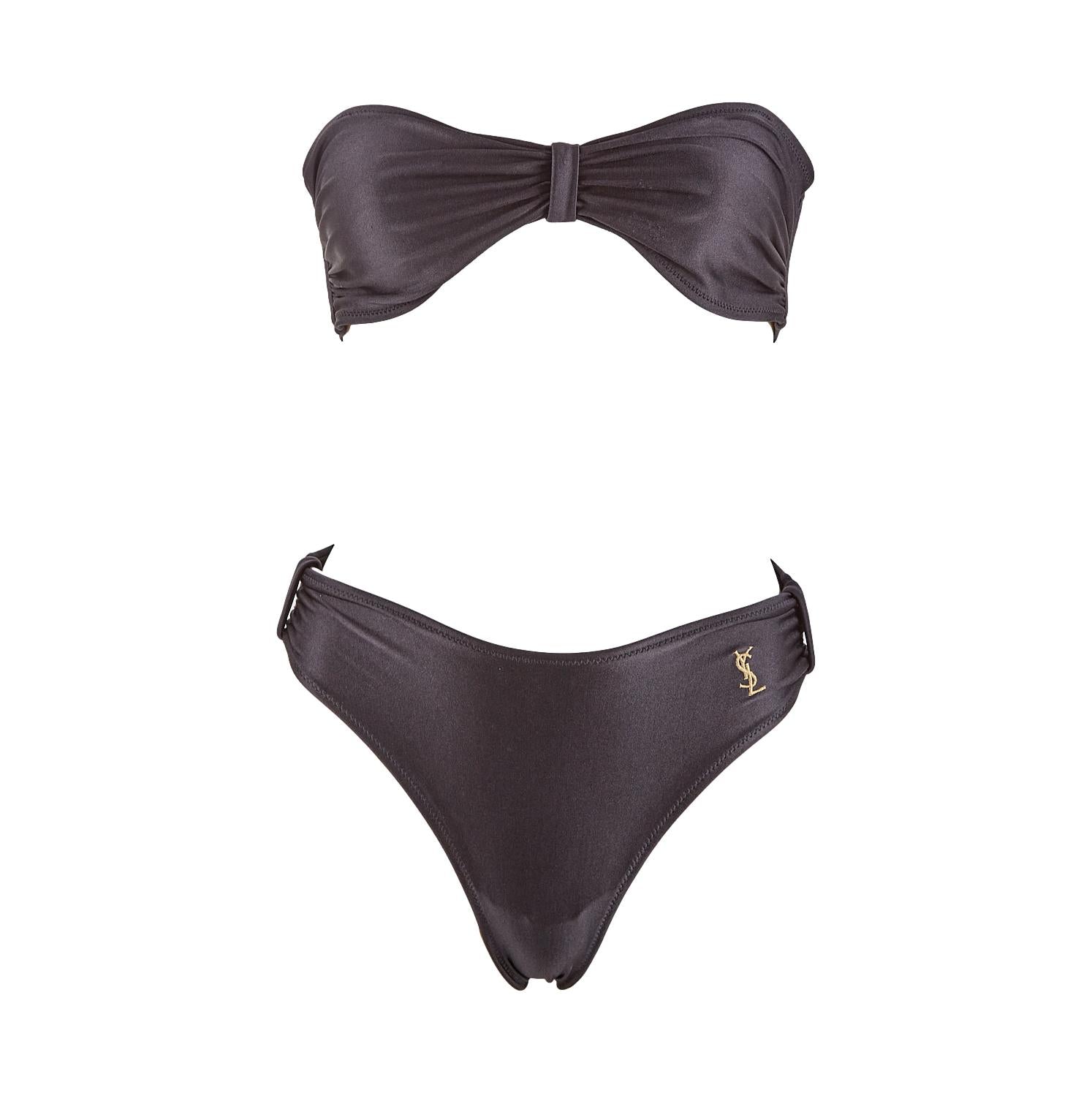 YSL Black Logo Chain Bikini – Treasures of NYC
