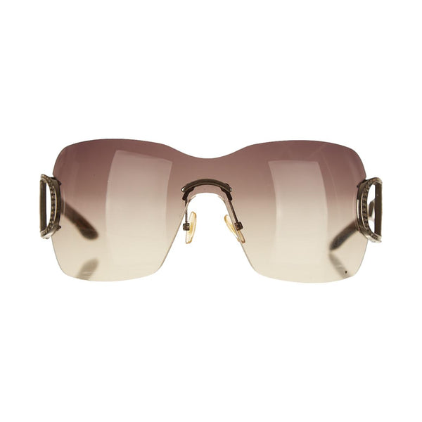 Dior Black Rhinestone Shield Sunglasses – Treasures of NYC