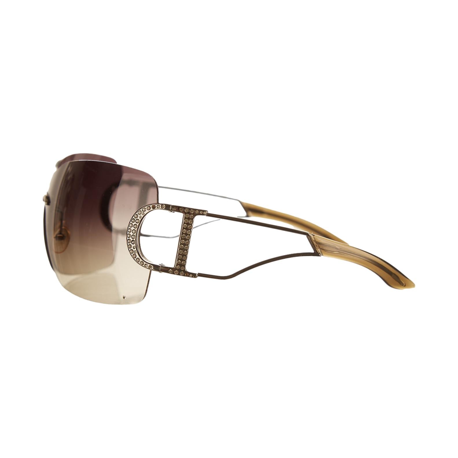 Dior Black Rhinestone Shield Sunglasses – Treasures of NYC