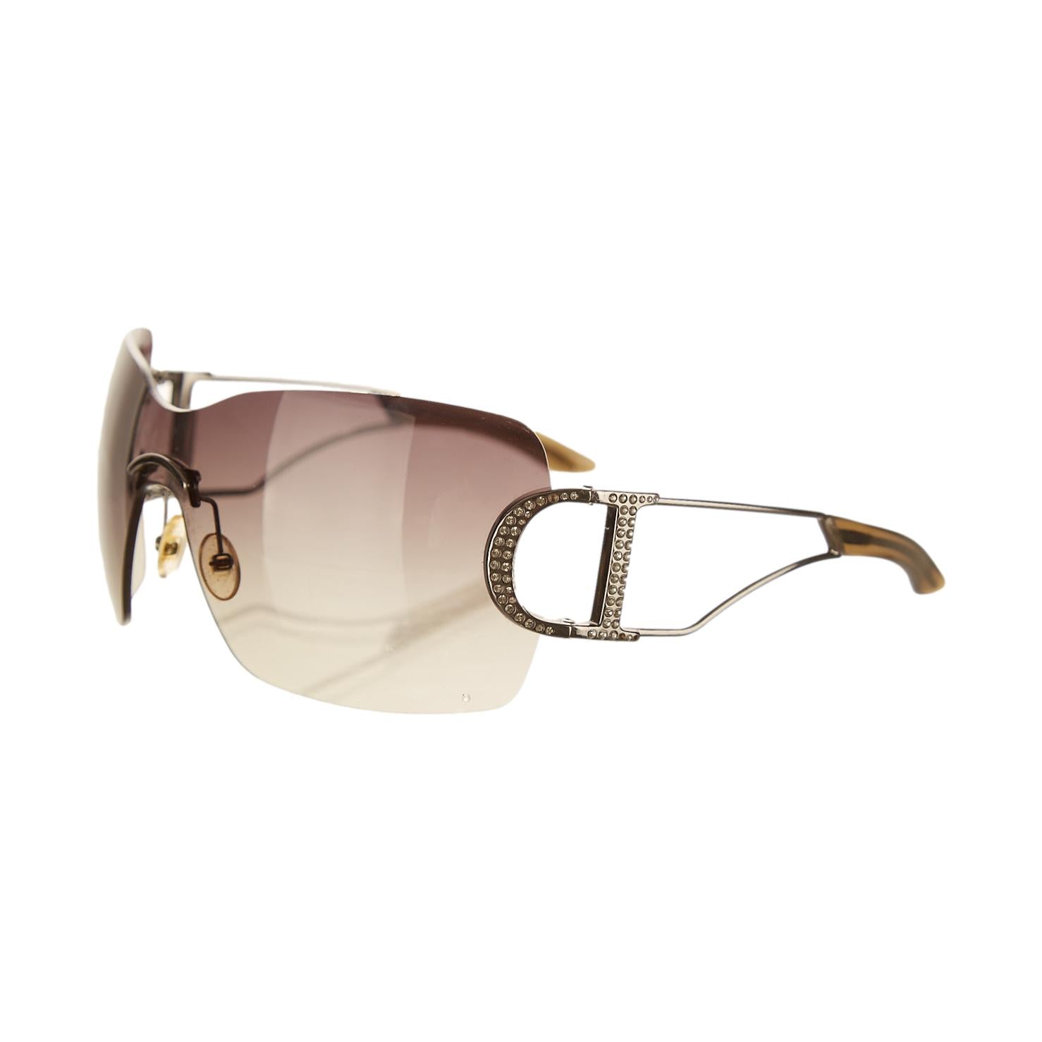 Dior Black Rhinestone Shield Sunglasses – Treasures of NYC