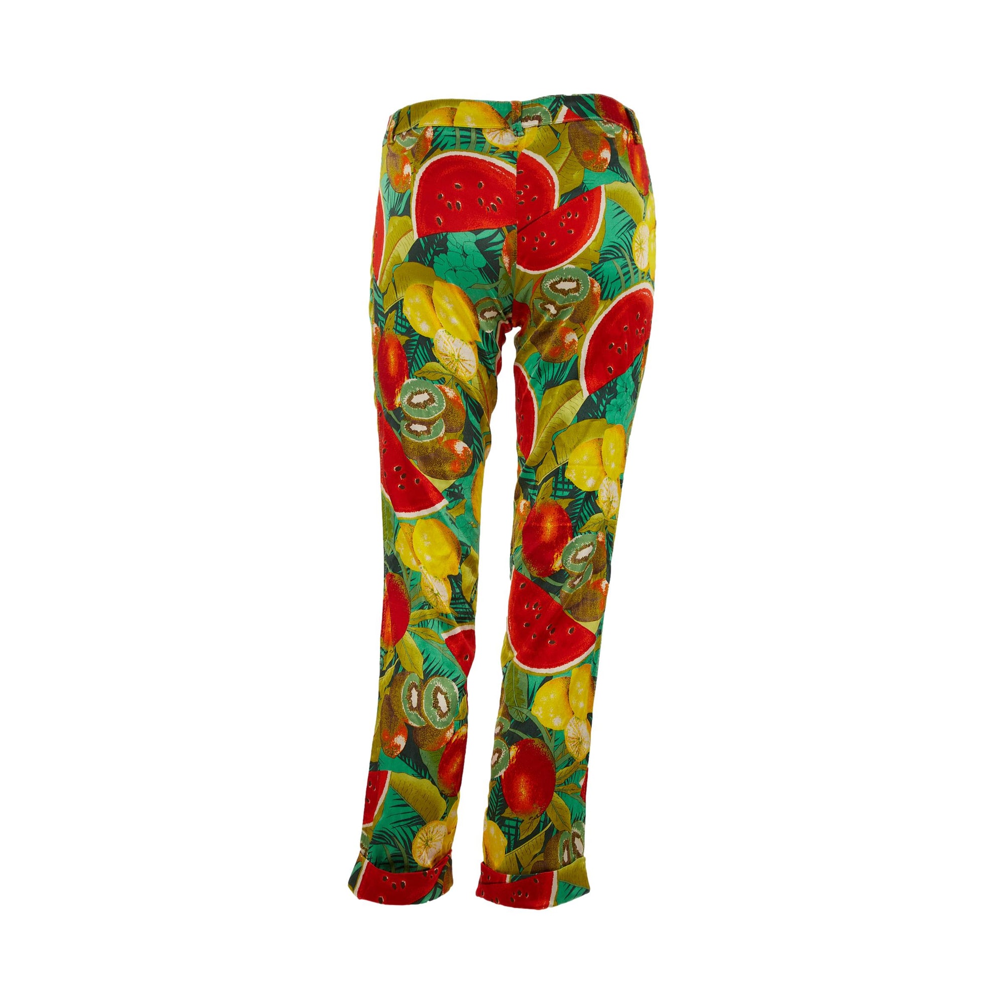Dolce & Gabbana Green Fruit Print Pants