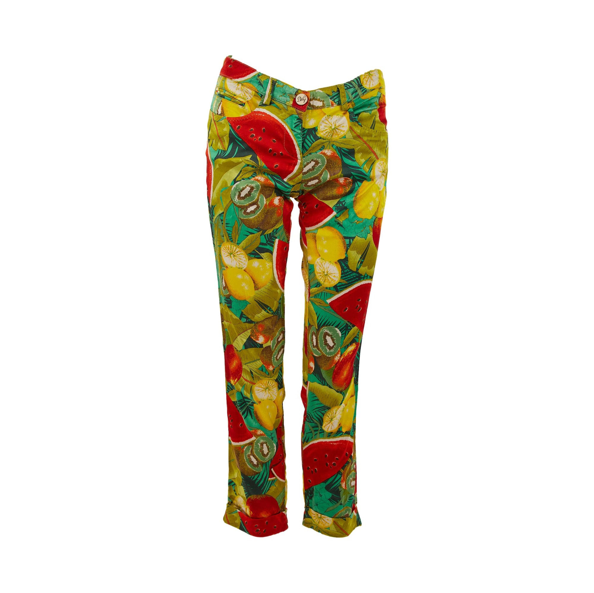 Dolce & Gabbana Green Fruit Print Pants
