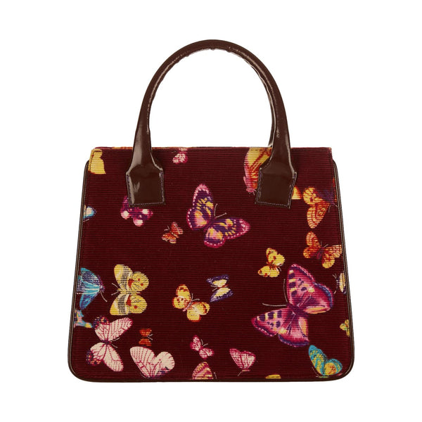 Dolce & Gabbana Burgundy Butterfly Top Handle Bag