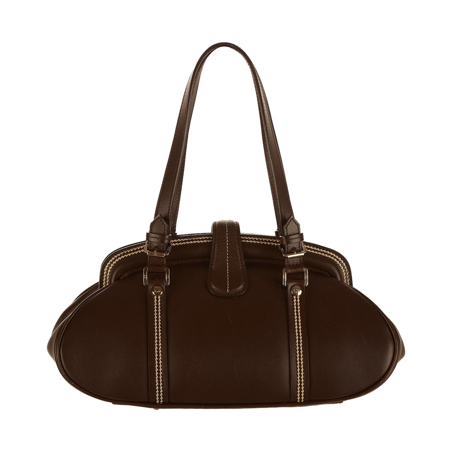Dior ブラウンロゴショルダーバッグ Dior Brown Logo Top Handle Bag – Treasures of NYC