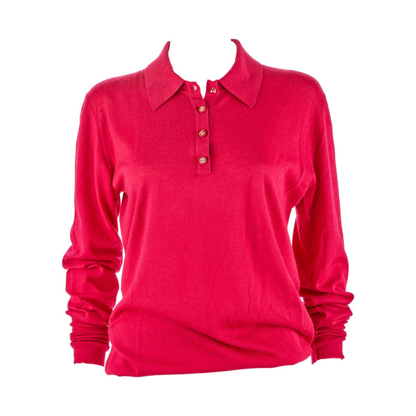 Chanel Pink Logo Button Shirt