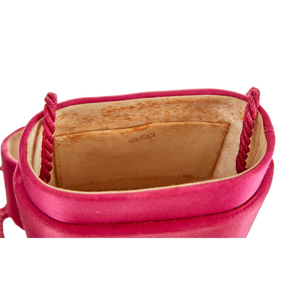 Gucci Pink Satin Tassle Shoulder Bag