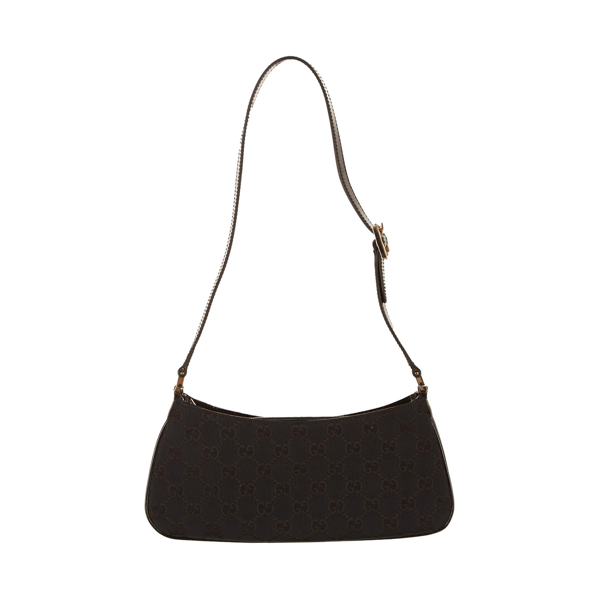 Gucci Black Logo Mini Canvas Shoulder Bag