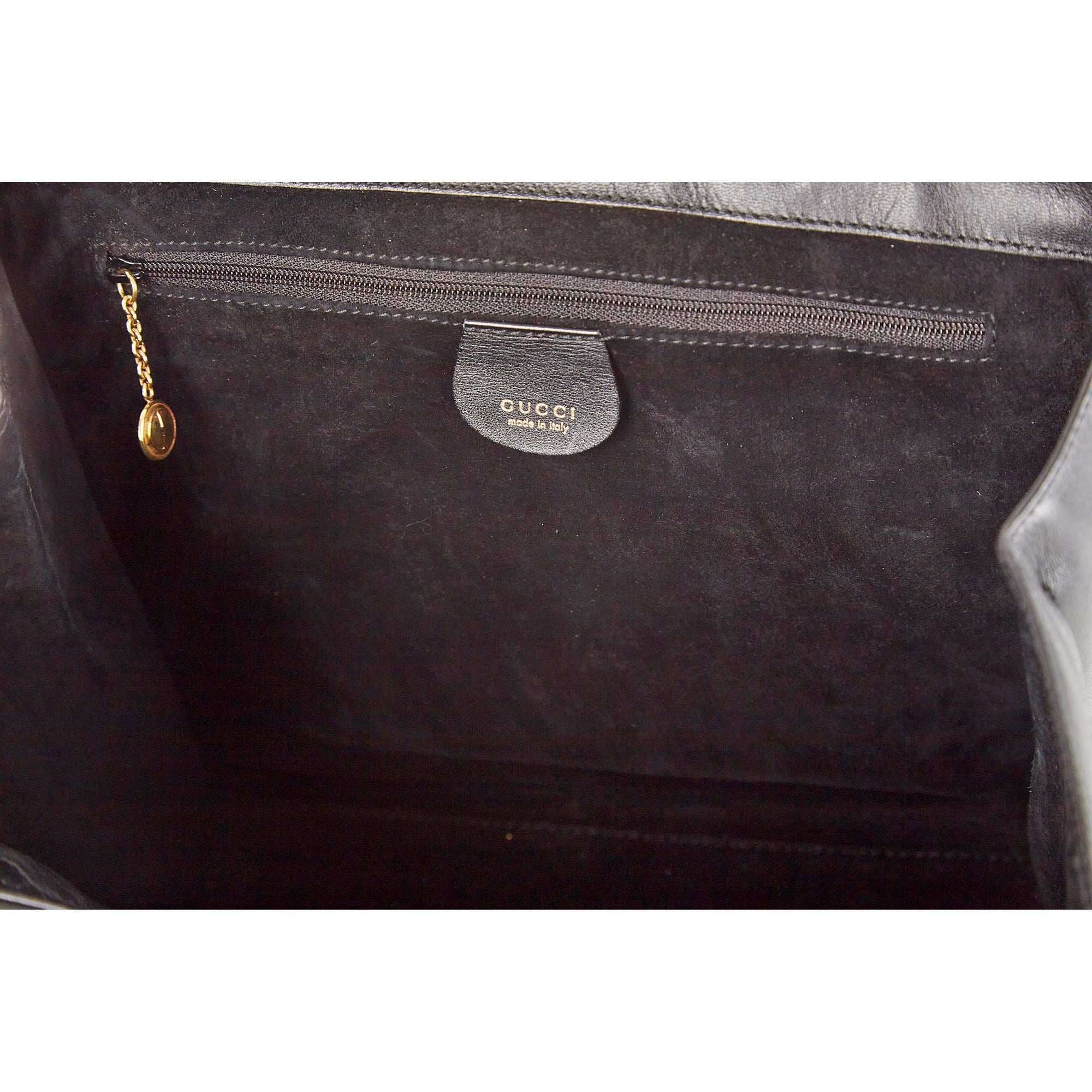 Gucci Black Logo Buckle Top Handle Bag