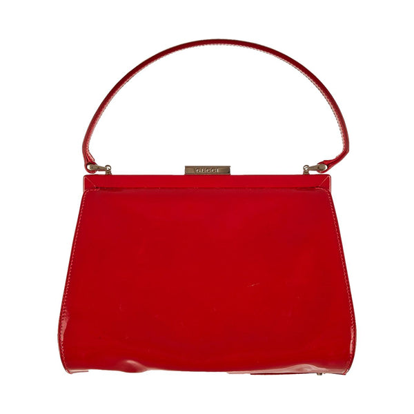 Gucci Red Patent Top Handle Bag