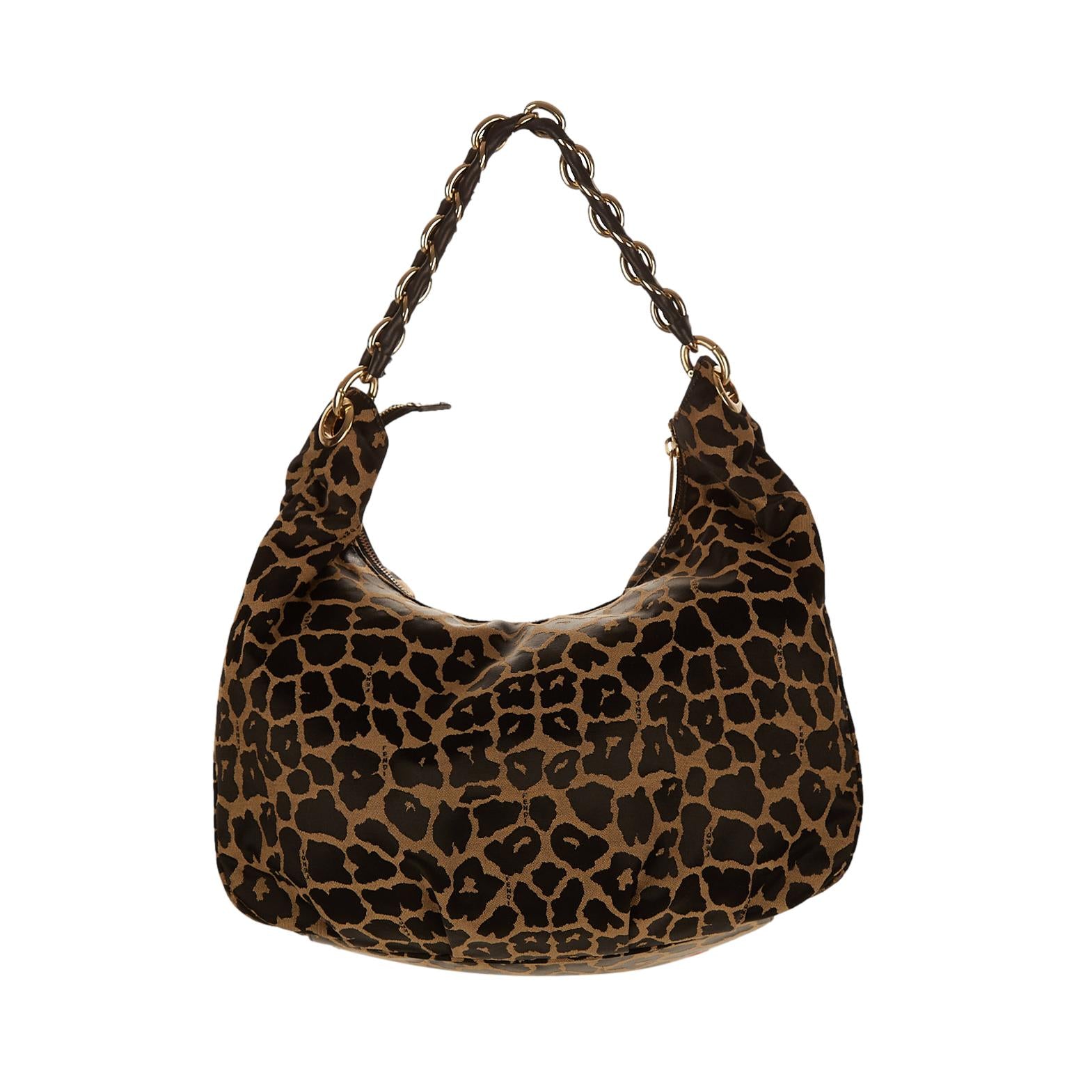 Fendi Cheetah Oversized Chain Bag