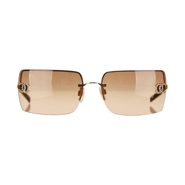 Chanel Gold Rimless Logo Sunglasses – Treasures of NYC