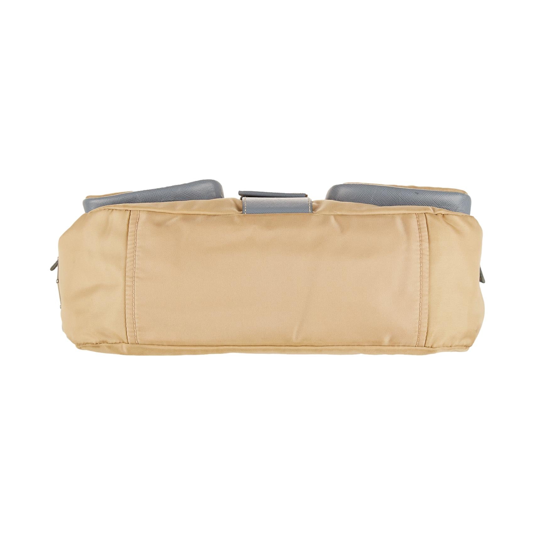 Prada Beige Nylon Pocket Shoulder Bag