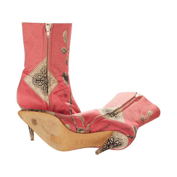 Roberto Cavalli Pink Patchwork Boots