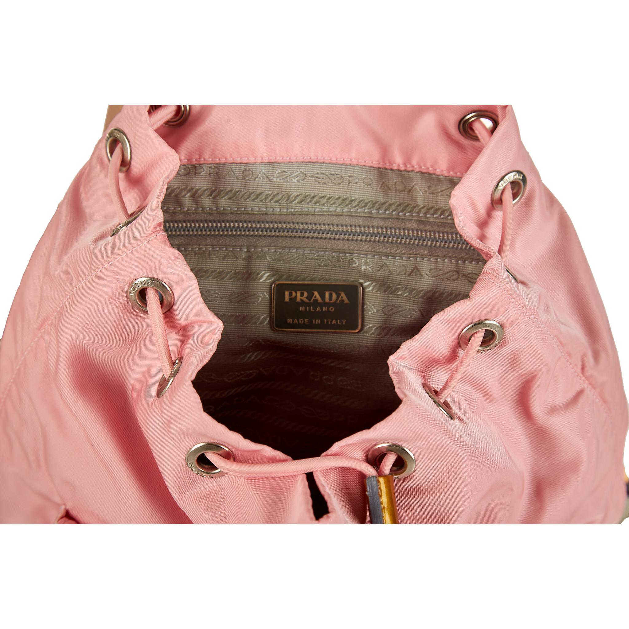 Pink prada shop nylon backpack