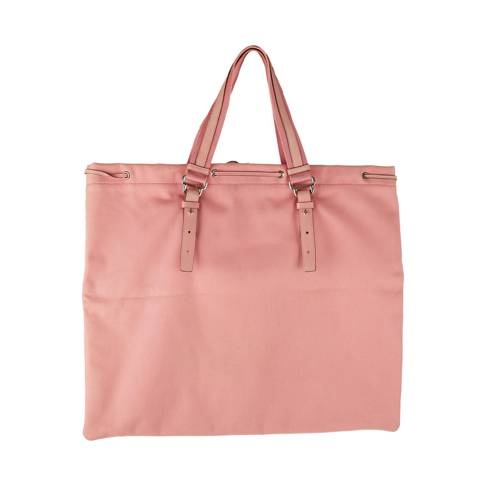 YSL Pink Canvas Logo Tote