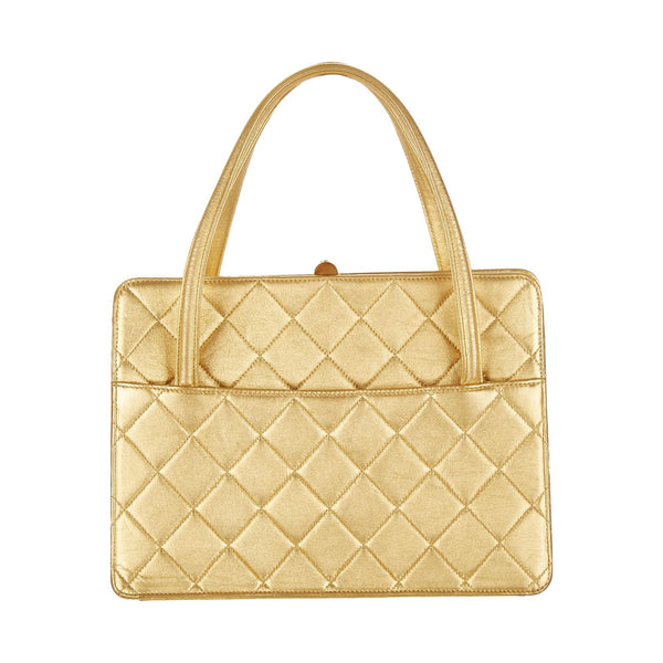 Chanel Gold Quilted Mini Bag