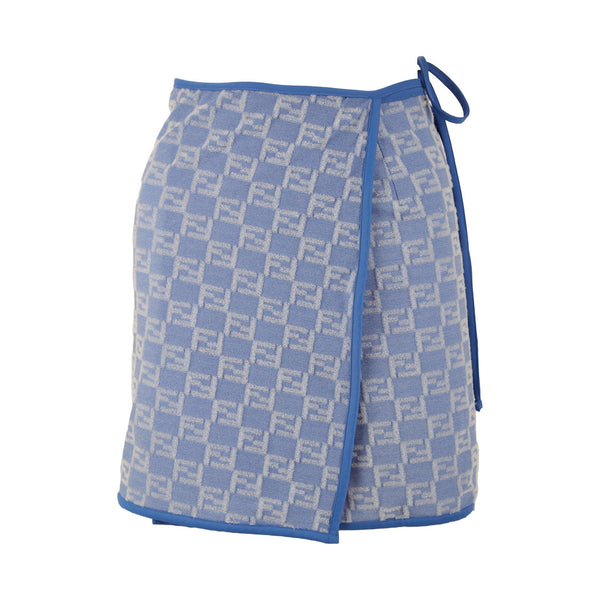 Fendi Blue Logo Tie Skirt