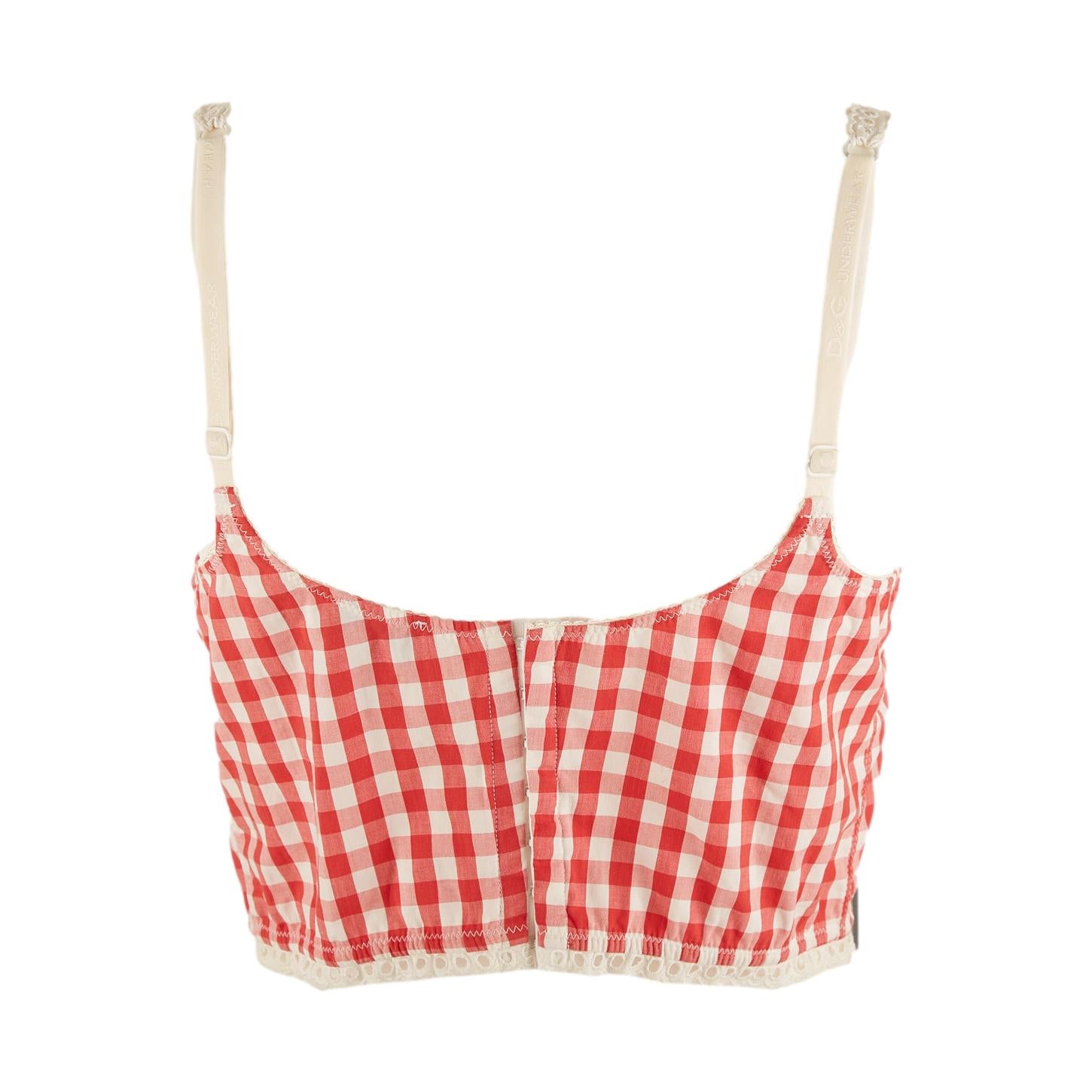 Dolce & Gabbana Red Gingham Cropped Top