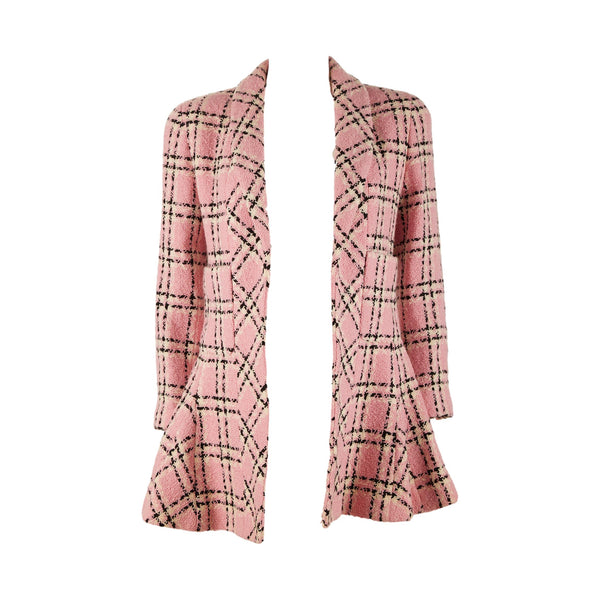 Chanel Pink Plaid Tweed Jacket