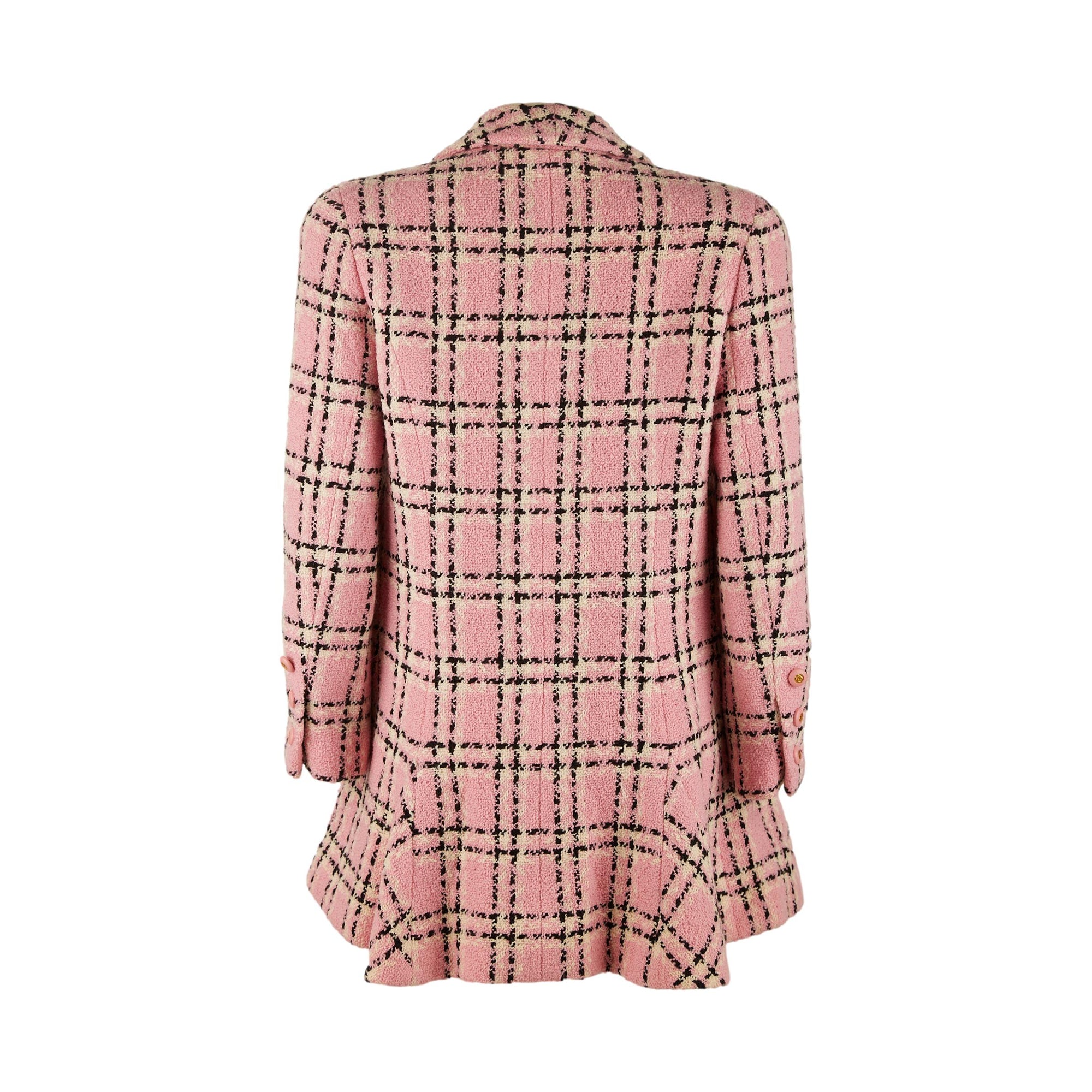 Chanel Pink Plaid Tweed Jacket