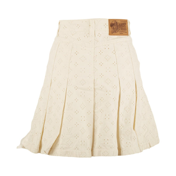 Louis Vuitton White Denim Monogram Skirt