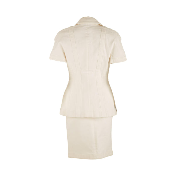 Chanel White Denim Skirt Set