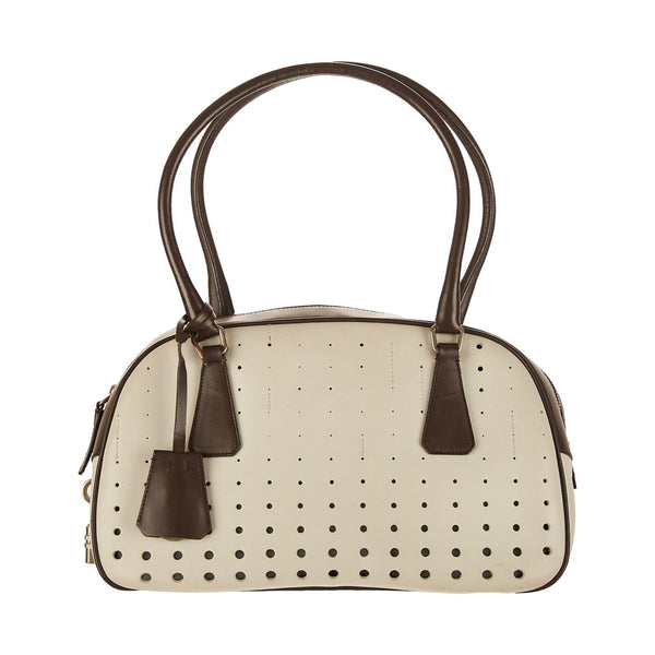 Prada Grey Perforated Shoulder Bag