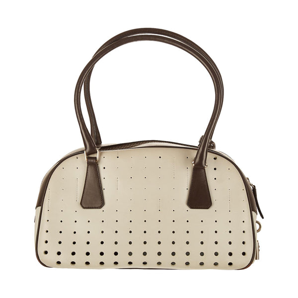 Prada Grey Perforated Shoulder Bag