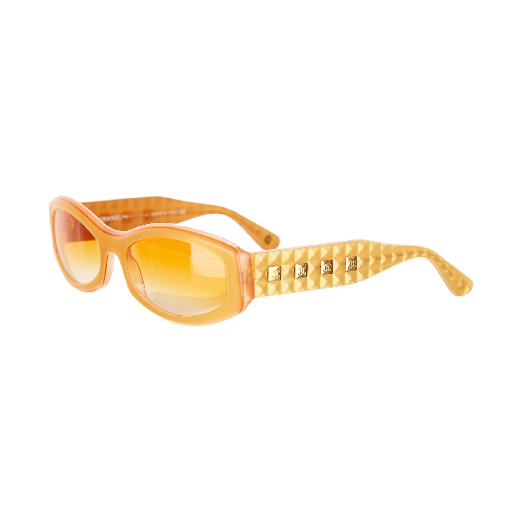 Chanel Yellow Logo Sunglasses