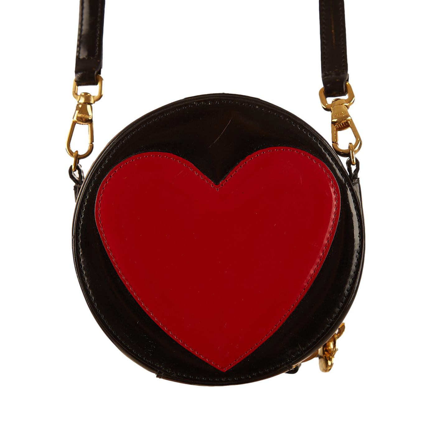 Moschino Black Heart Mini Shoulder Bag