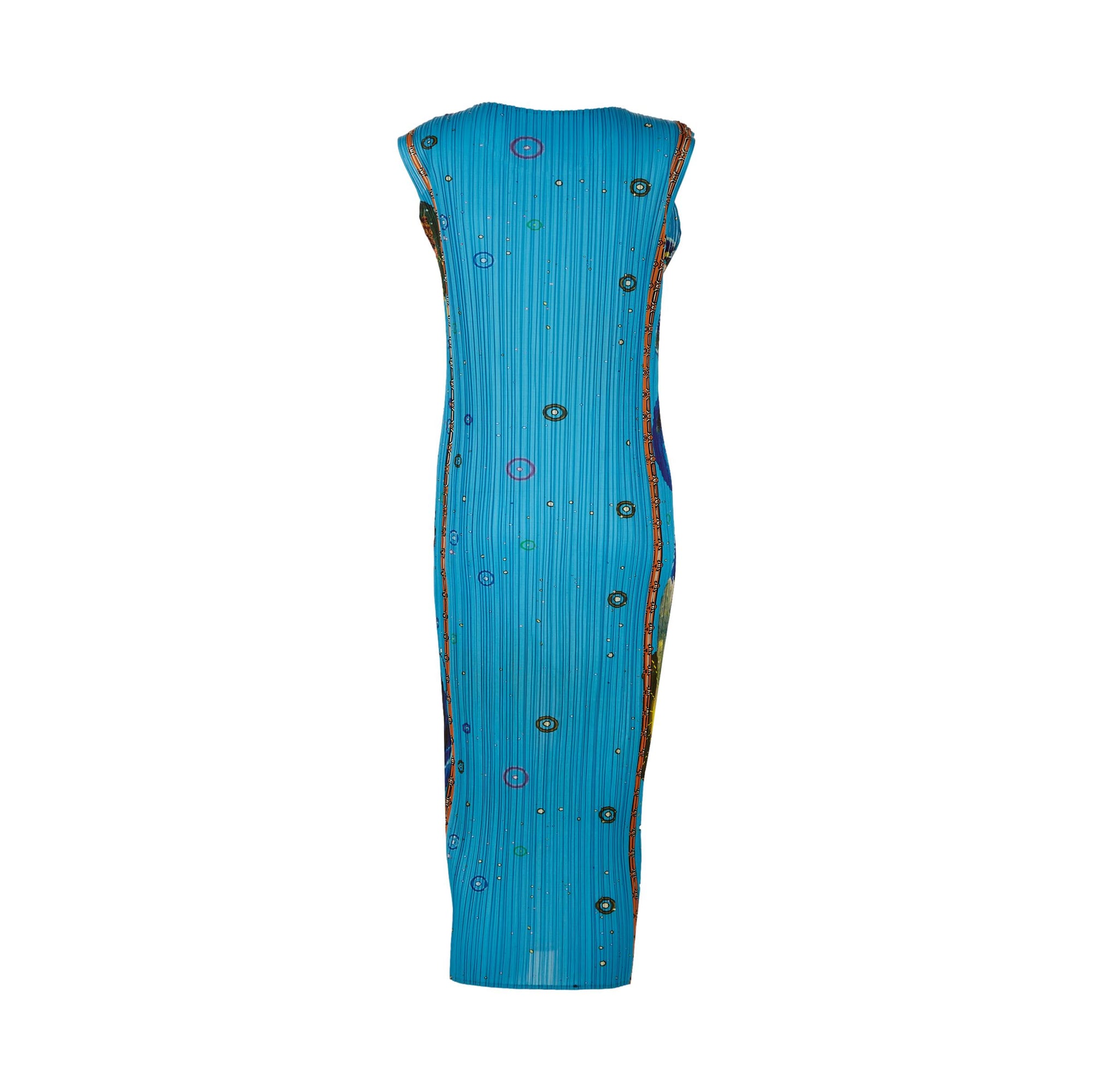 issey miyake blue dress GENERIC STRIPES (MACHINE PLEATS) Dress Blue-Hued
