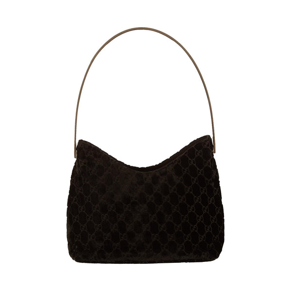 Vintage Gucci Black Velvet Logo Shoulder Bag – Treasures of NYC