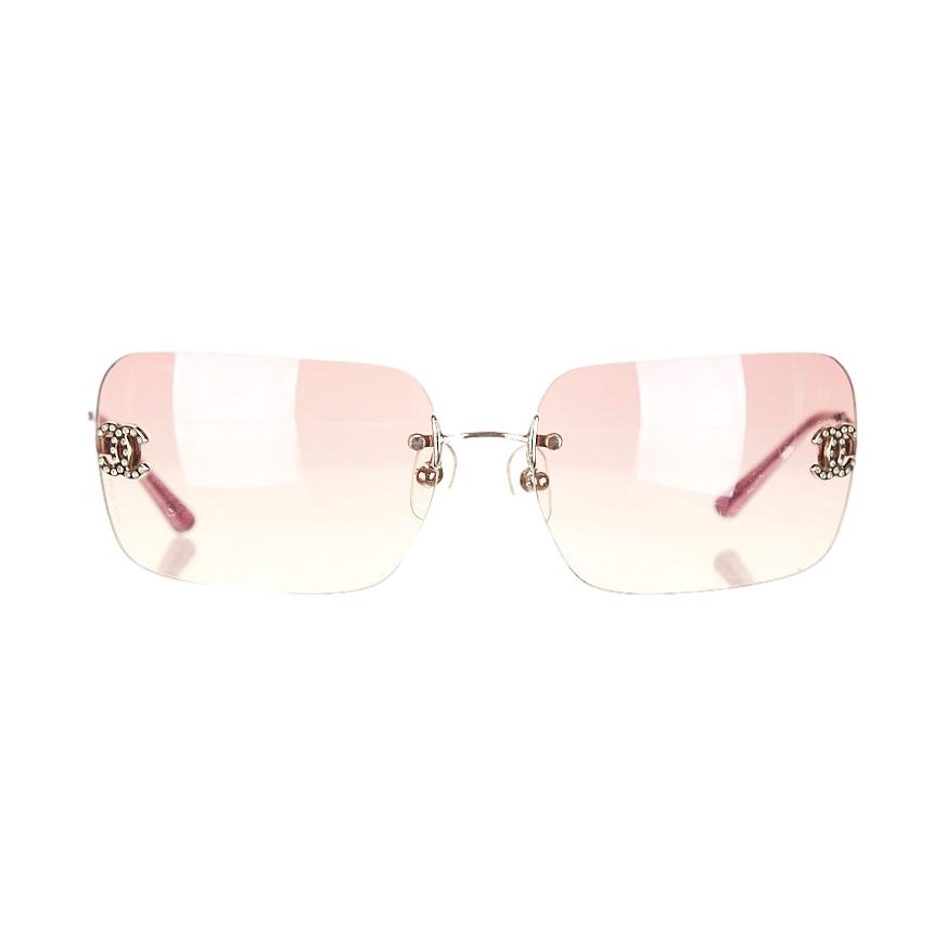 CHANEL CC Logo Glasses Eye Were Metal Plastic Pink 2111T Japan 05MX644