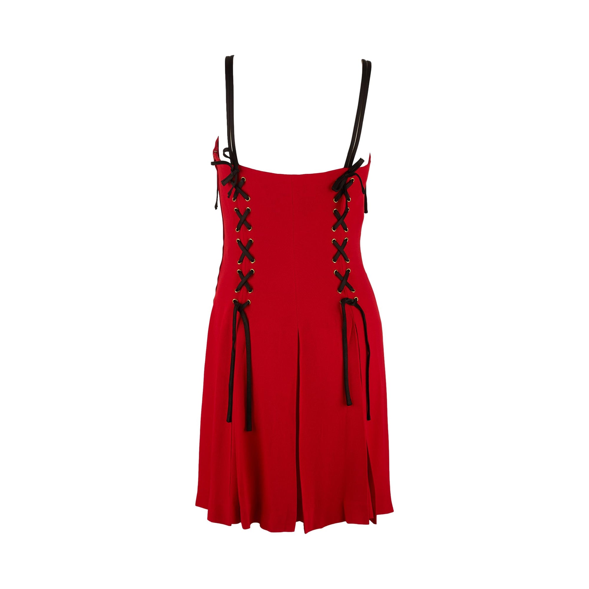 Moschino Red Tie Corset Dress Treasures of NYC Moschino Red Tie Corset Dress Treasures of NYC