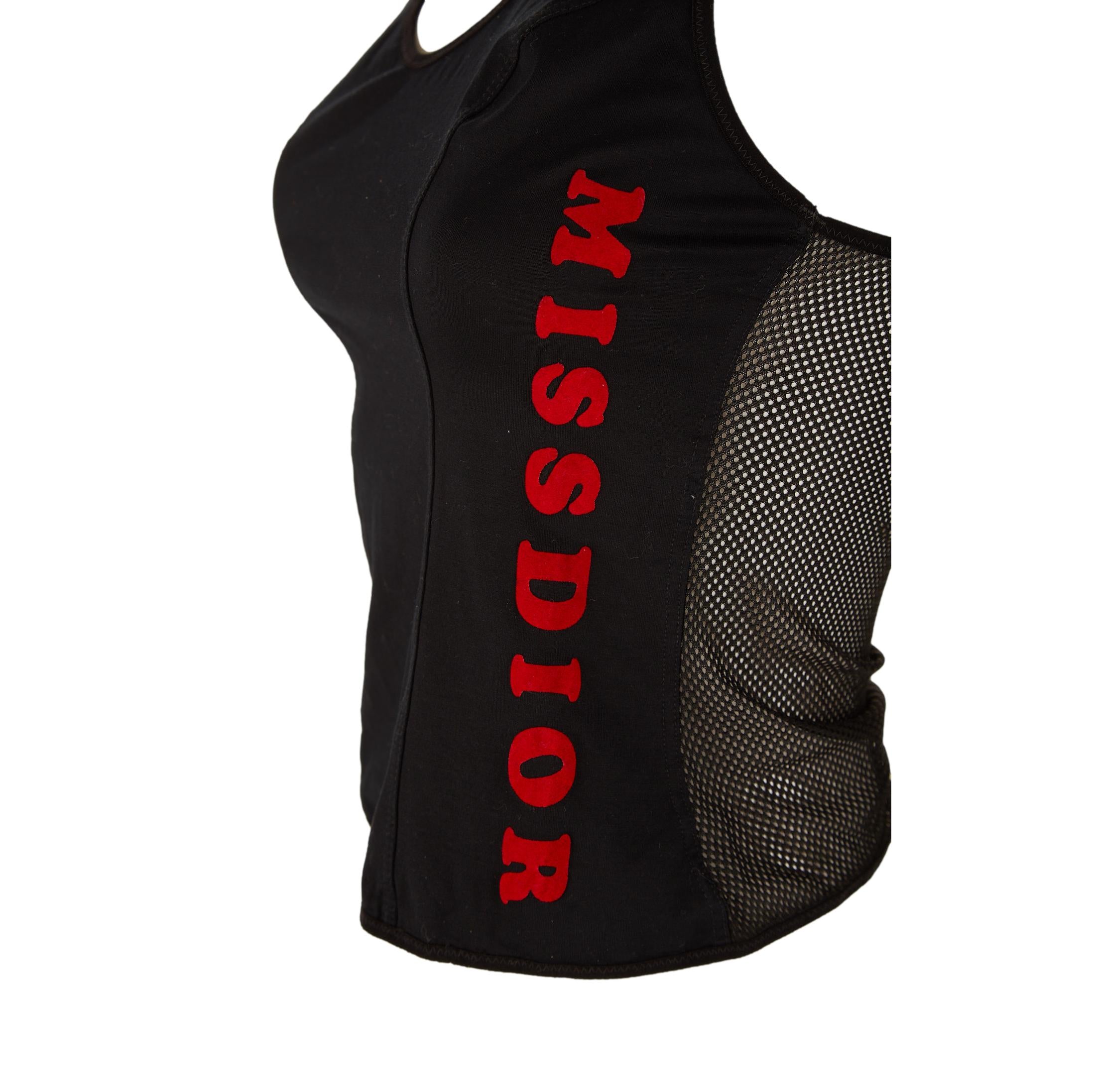 Dior ブラック タンクトップ M Tank Top Black Ribbed Cotton Jersey | DIOR
