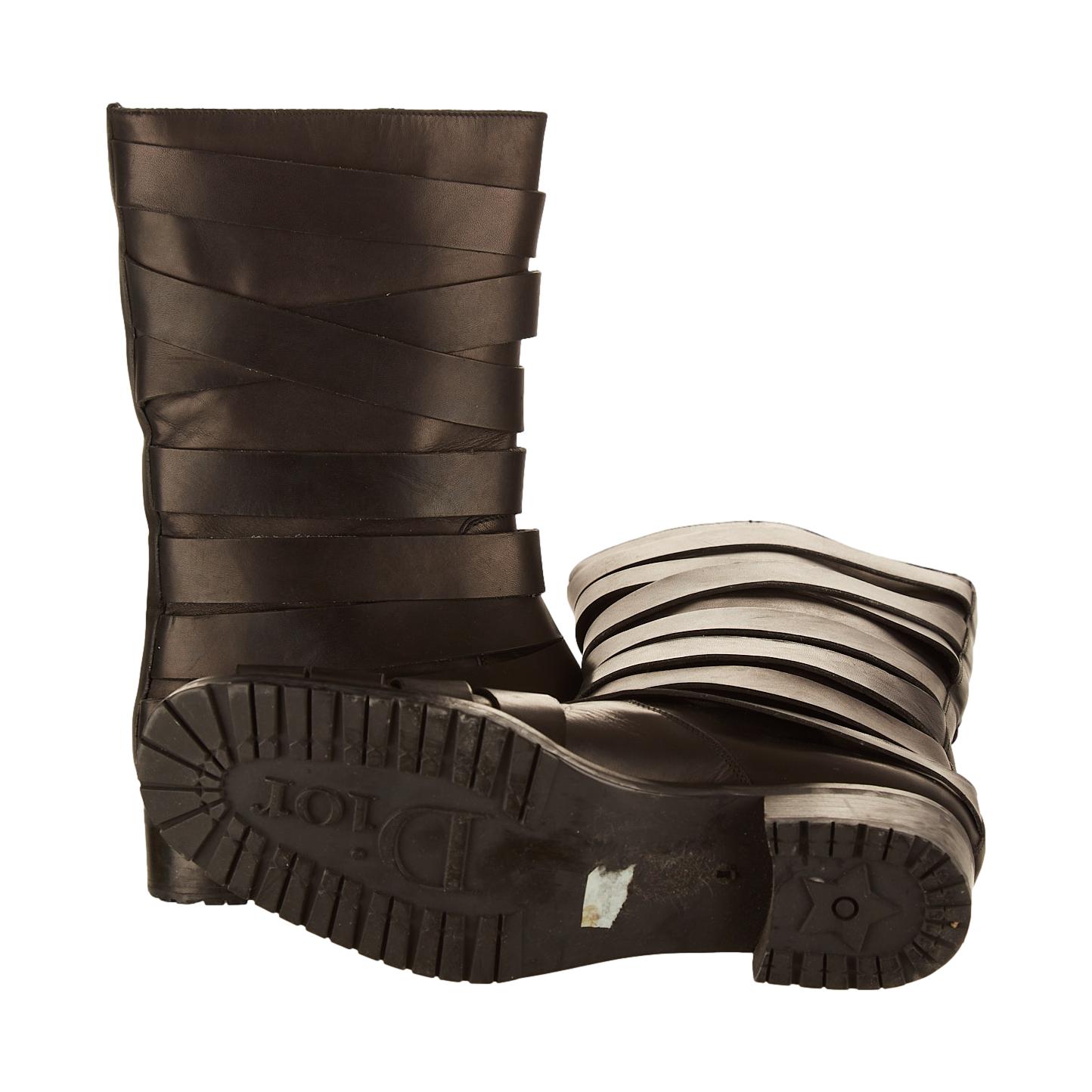 Christian Dior Empreinte Leather Moto Boots - ShopStyle