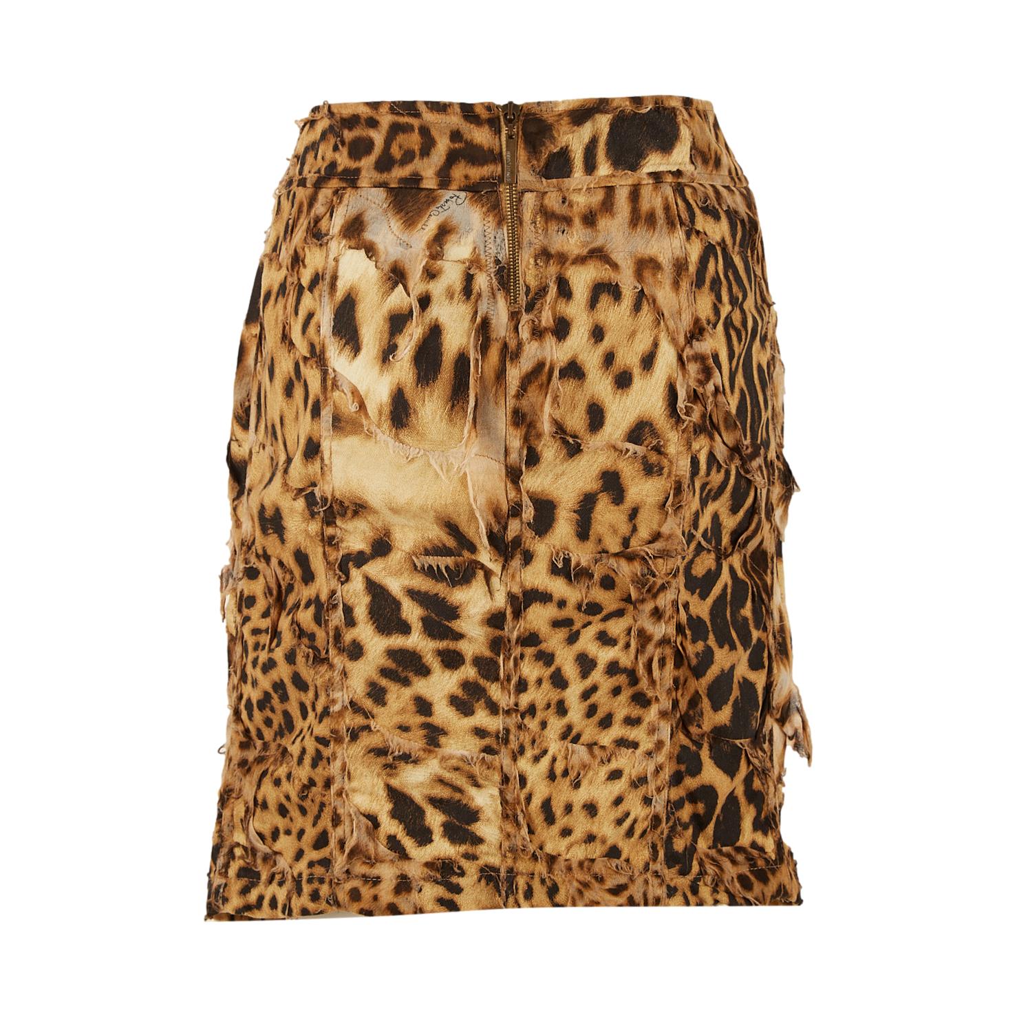 Roberto Cavalli Cheetah Print Skirt