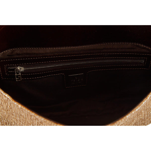Fendi Beige Beaded Baguette