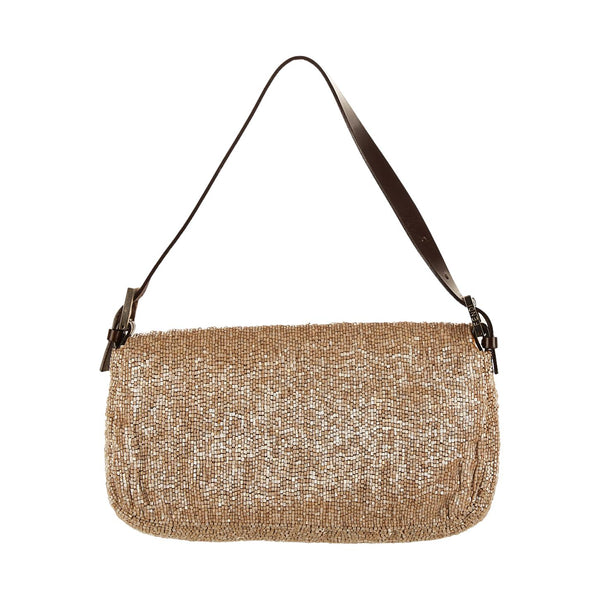 Fendi Beige Beaded Baguette