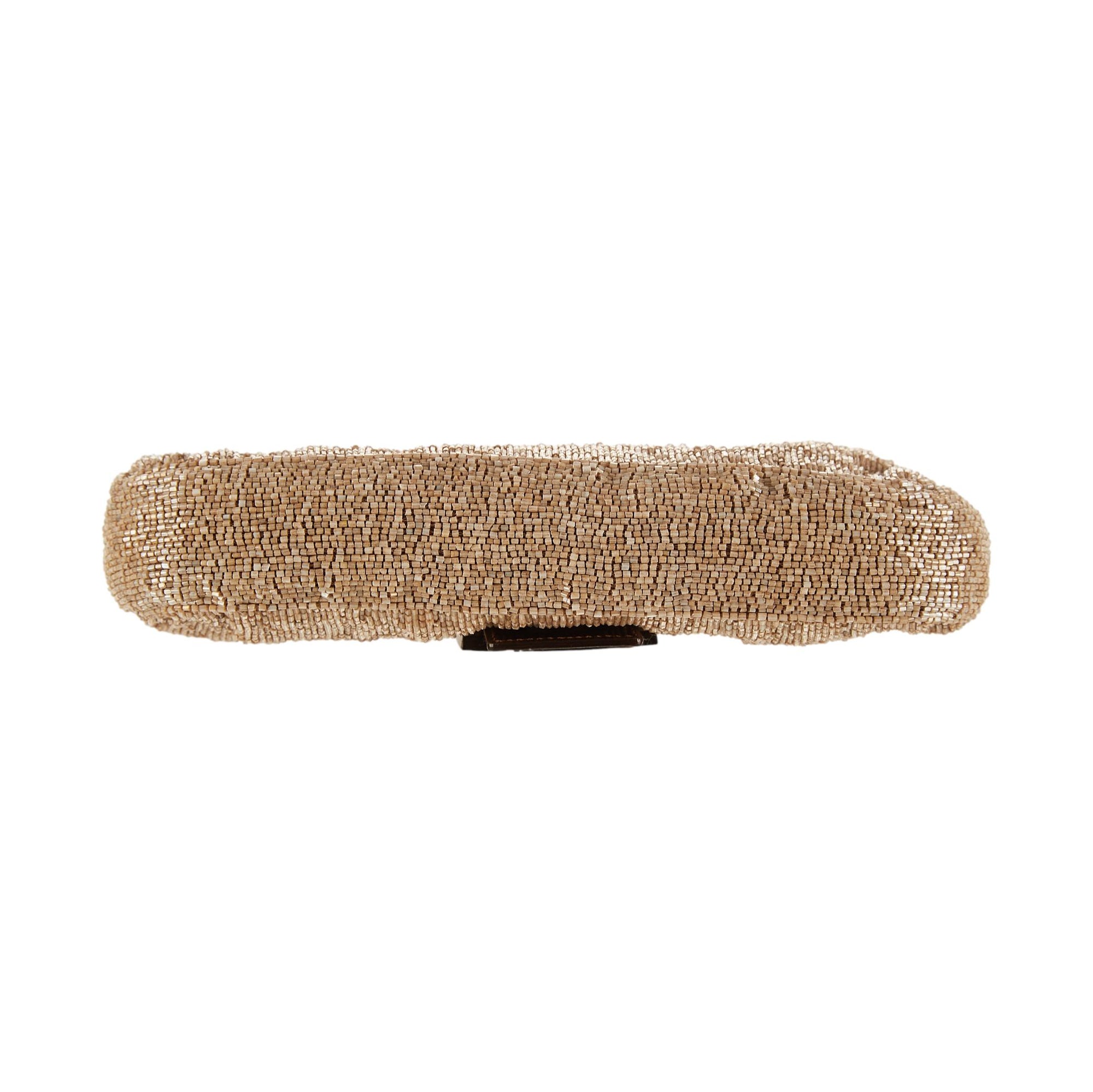 Fendi Beige Beaded Baguette