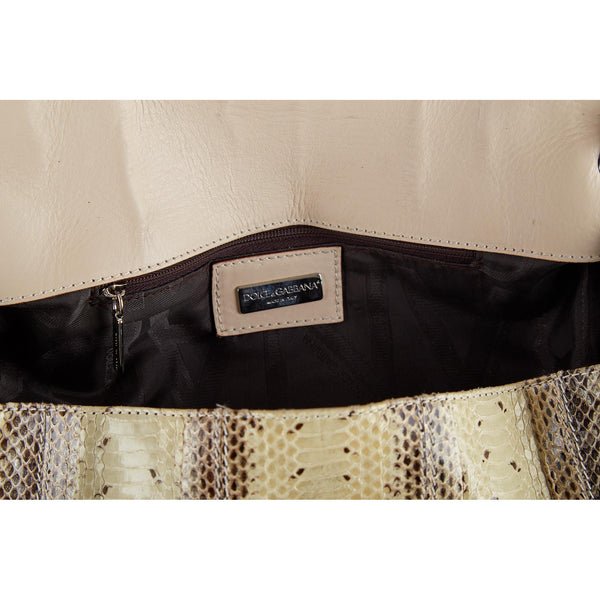 Dolce & Gabbana Yellow Snakeskin Shoulder Bag