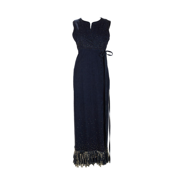 Fendi Denim Rhinestone Fringe Dress – Treasures of NYC