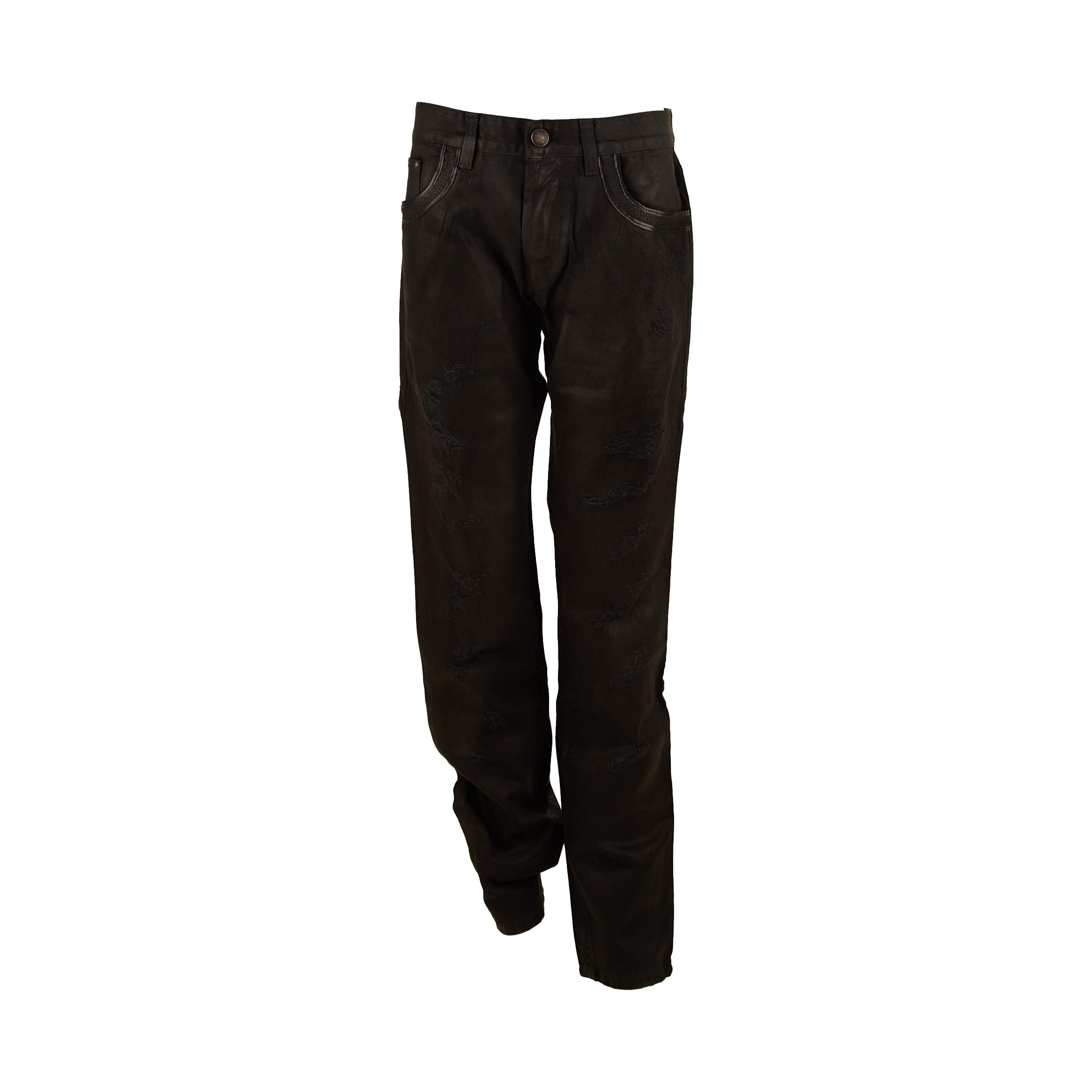 Sinequanone Denim De Ville Black Waxed Coated Jeans Size M NWT | eBay